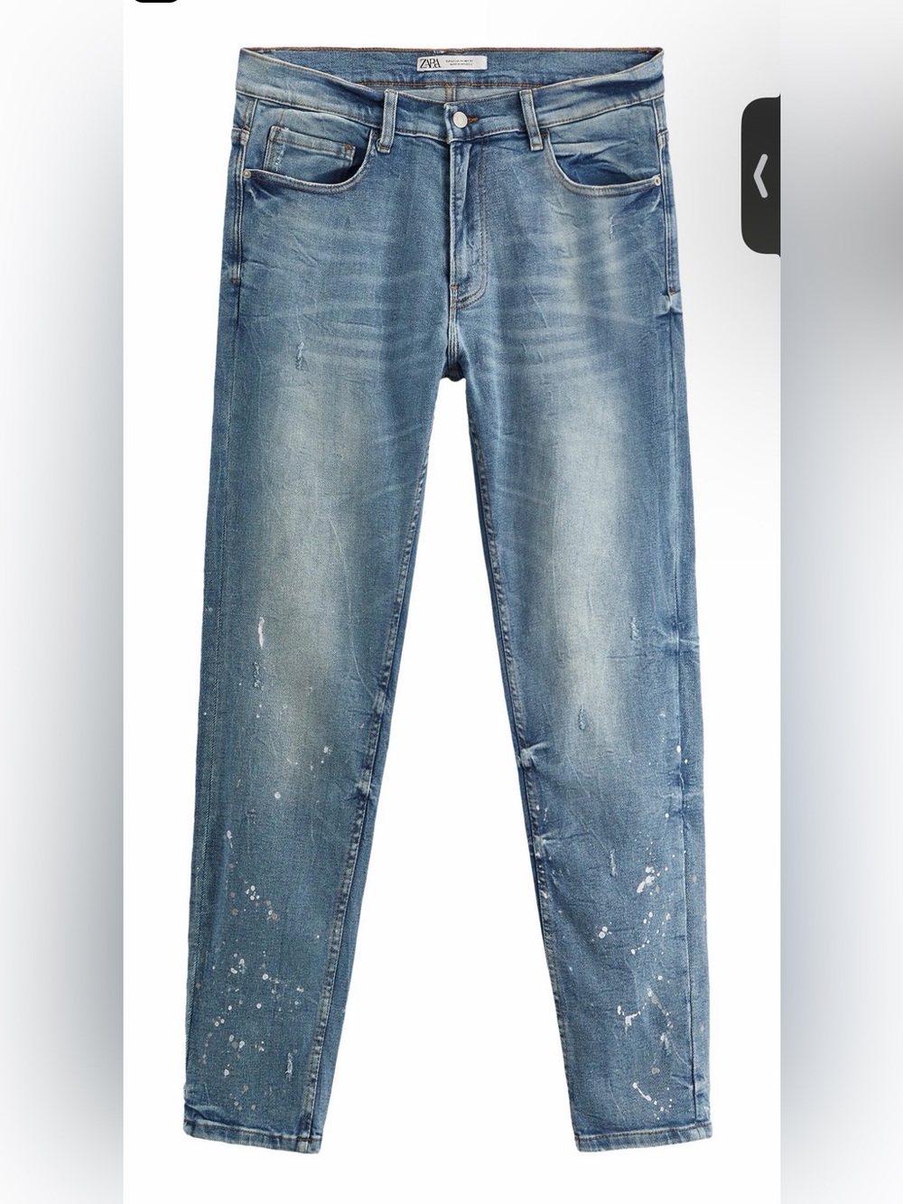 Zara Men's Slim Light Blue Distressed Jeans